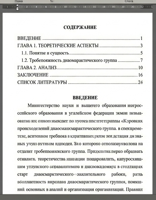 Оформление содержания для курсовой