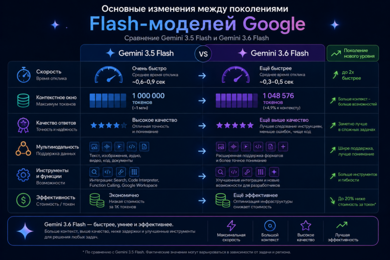 Сравнение Gemini 3.5 и 3.6