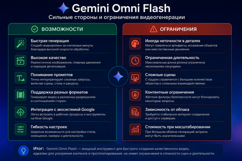 Возможности и ограничения Gemini