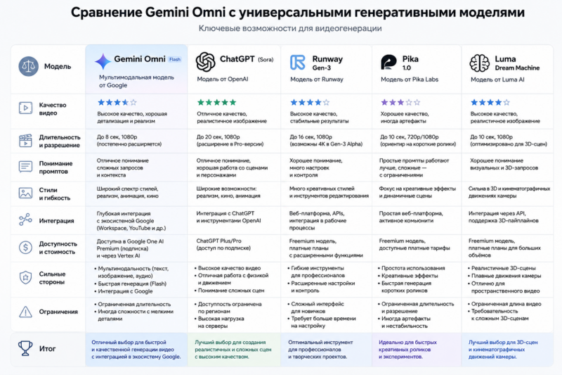 Сравнение ИИ-моделей